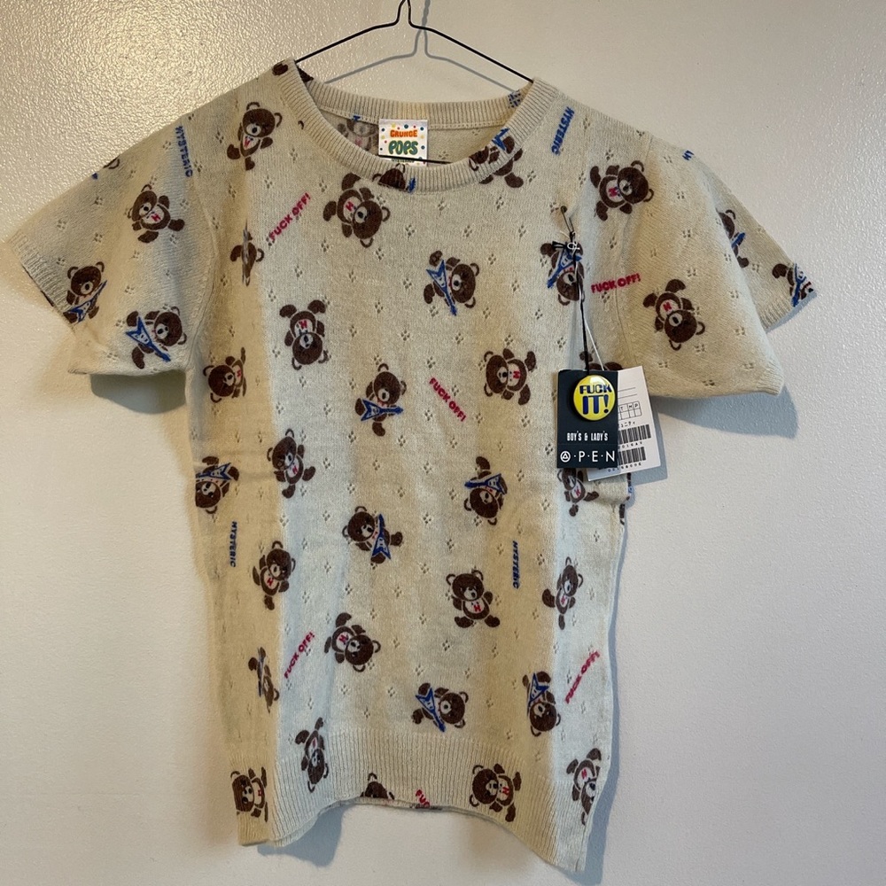 Hysteric Glamour Grunge Pops Teddy Bear Knit Top